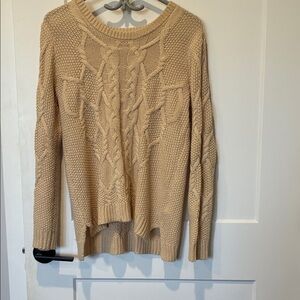 Cable Knit Sweater - Tan    B3